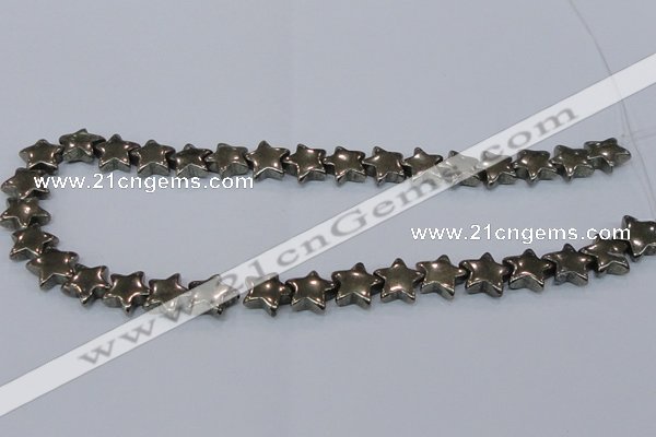 CPY659 15.5 inches 14*14mm star pyrite gemstone beads