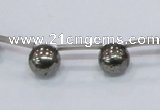 CPY665 Top drilled 10mm round pyrite gemstone beads wholesale