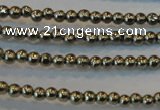 CPY70 15.5 inches 2mm round pyrite gemstone beads wholesale