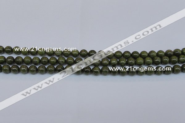 CPY752 15.5 inches 8mm round pyrite gemstone beads wholesale