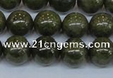 CPY755 15.5 inches 14mm round pyrite gemstone beads wholesale