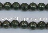 CPY762 15.5 inches 8mm round pyrite gemstone beads wholesale