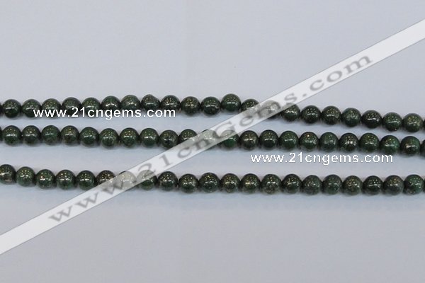 CPY762 15.5 inches 8mm round pyrite gemstone beads wholesale