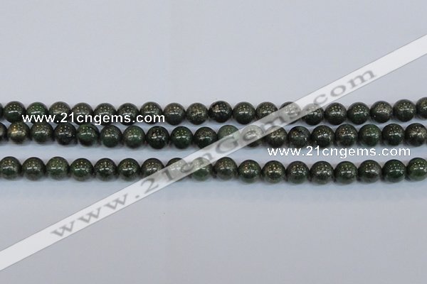 CPY763 15.5 inches 10mm round pyrite gemstone beads wholesale