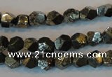 CPY77 15.5 inches 7-8mm faceted nuggets pyrite gemstone beads