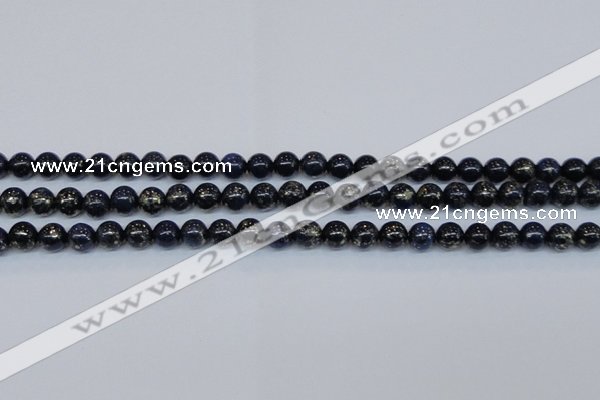 CPY772 15.5 inches 8mm round pyrite gemstone beads wholesale