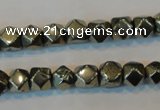 CPY78 15.5 inches 8-9mm faceted nuggets pyrite gemstone beads
