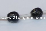 CPY789 Top drilled 12mm carved skull pyrite gemstone beads