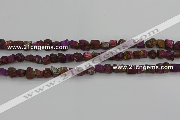 CPY801 15.5 inches 6*10mm - 8*12mm nuggets plated pyrite beads