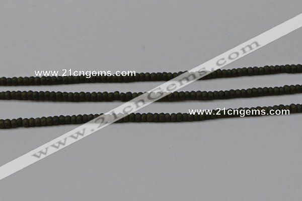 CPY810 15.5 inches 2*3mm faceted rondelle matte pyrite beads