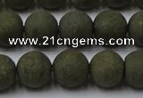 CPY815 15.5 inches 8mm round matte pyrite beads wholesale