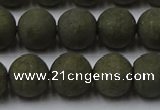 CPY816 15.5 inches 10mm round matte pyrite beads wholesale