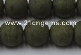 CPY818 15.5 inches 14mm round matte pyrite beads wholesale