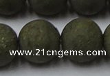 CPY821 15.5 inches 20mm round matte pyrite beads wholesale