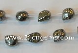 CPY83 15.5 inches 8mm carved skull pyrite gemstone beads wholesale