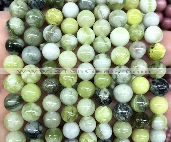 CQJ302 15 inches 8mm round Qinghua jade beads wholesale