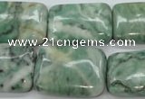 CQJ76 15.5 inches 18*25mm rectangle Qinghai jade beads wholesale