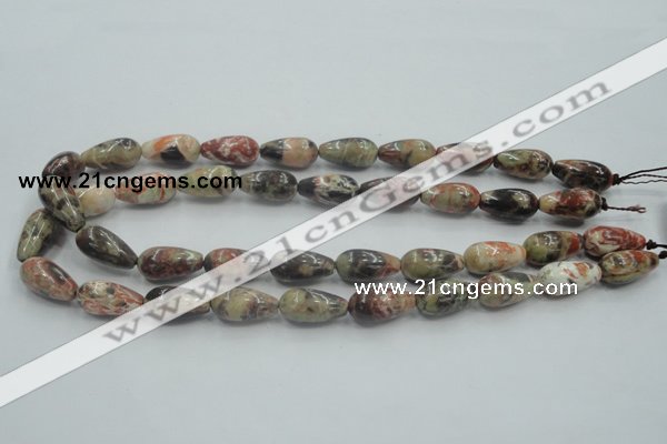 CRA06 15.5 inches 10*20mm teardrop natural rainforest agate beads