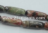 CRA08 15.5 inches 9*25mm cylinder natural rainforest agate beads