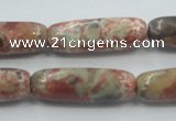 CRA09 15.5 inches 10*30mm cylinder natural rainforest agate beads