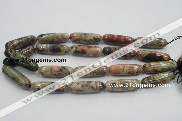 CRA10 15.5 inches 13*40mm cylinder natural rainforest agate beads