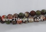 CRA100 15.5 inches 6mm faceted round rainforest agate gemstone beads