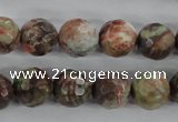 CRA104 15.5 inches 14mm faceted round rainforest agate gemstone beads