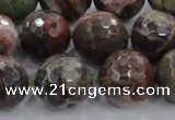 CRA106 15.5 inches 18mm faceted round rainforest agate beads