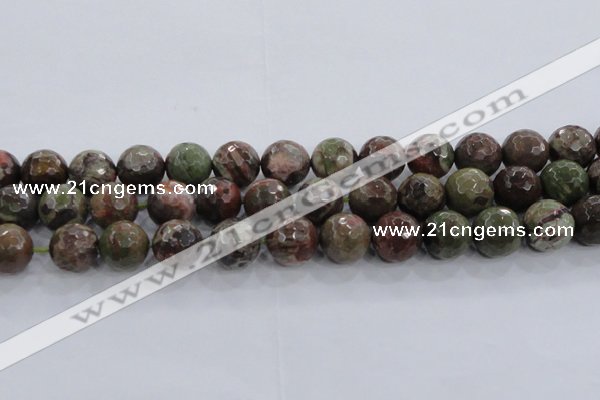 CRA106 15.5 inches 18mm faceted round rainforest agate beads