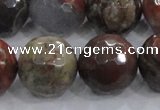 CRA107 15.5 inches 20mm faceted round rainforest agate beads