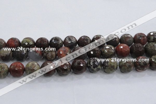 CRA107 15.5 inches 20mm faceted round rainforest agate beads