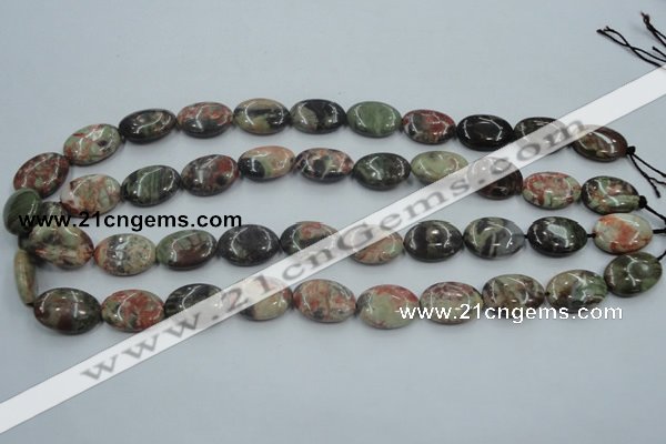 CRA15 15.5 inches 13*18mm oval natural rainforest agate beads