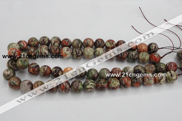 CRA153 15.5 inches 14mm round rainforest agate beads wholesale