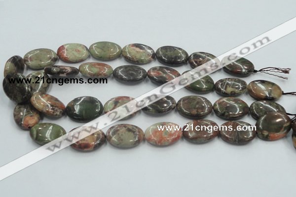 CRA16 15.5 inches 18*25mm oval natural rainforest agate beads