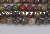 CRA160 15.5 inches 4mm faceted round rainforest agate beads