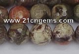 CRA164 15.5 inches 12mm faceted round rainforest agate beads