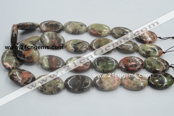 CRA17 15.5 inches 22*30mm oval natural rainforest agate beads