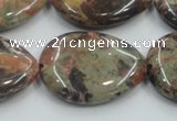 CRA20 15.5 inches 22*30mm flat teardrop natural rainforest agate beads