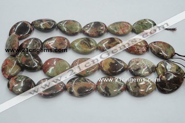 CRA20 15.5 inches 22*30mm flat teardrop natural rainforest agate beads