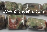 CRA22 15.5 inches 18*25mm rectangle natural rainforest agate beads