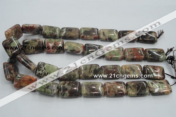 CRA22 15.5 inches 18*25mm rectangle natural rainforest agate beads