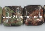 CRA23 15.5 inches 25*25mm square natural rainforest agate beads