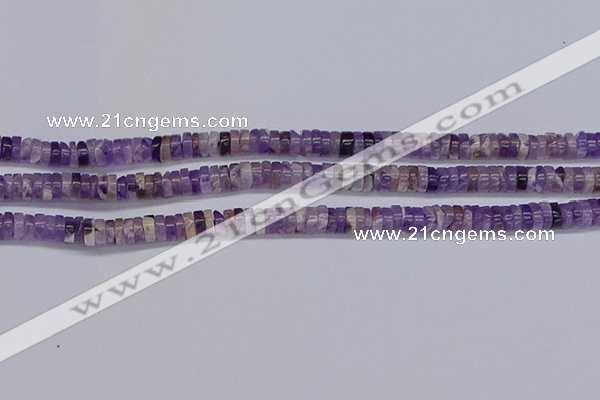 CRB1006 15.5 inches 2*5mm heishi dogtooth amethyst beads wholesale