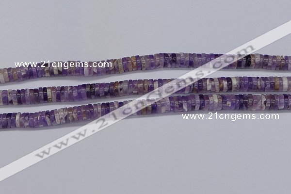 CRB1007 15.5 inches 2*6mm heishi dogtooth amethyst beads wholesale