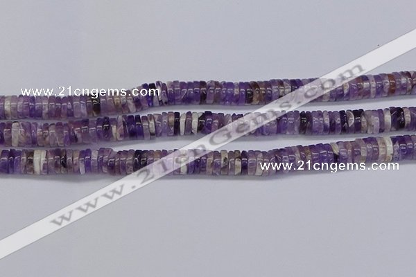 CRB1008 15.5 inches 2*7mm heishi dogtooth amethyst beads wholesale