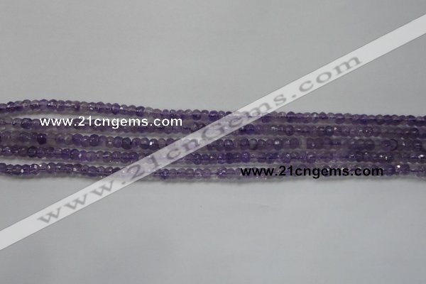 CRB102 15.5 inches 2.5*4mm faceted rondelle amethyst beads