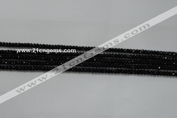 CRB104 15.5 inches 2.5*4mm faceted rondelle black agate beads