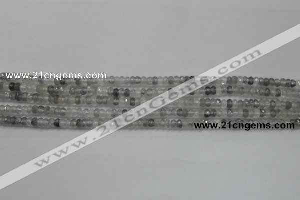 CRB105 15.5 inches 2.5*4mm faceted rondelle cloudy quartz beads