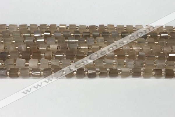 CRB1054 15.5 inches 4*6mm - 5*6mm faceted tyre moonstone beads