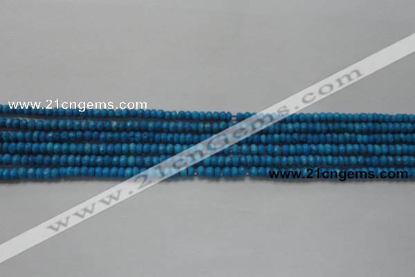 CRB107 15.5 inches 2.5*4mm faceted rondelle dyed turquoise beads